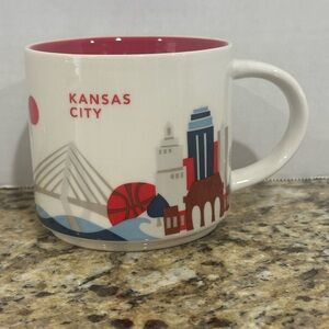 Starbucks Kansas City Skyline Mug — White, Red & Blue